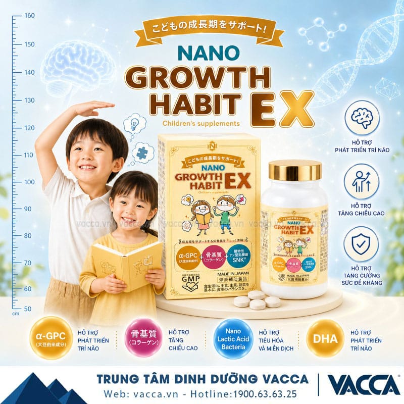 Nano Growth Habit EX - Viên Hỗ Trợ Tăng Chiều Cao Dành Cho Trẻ Em