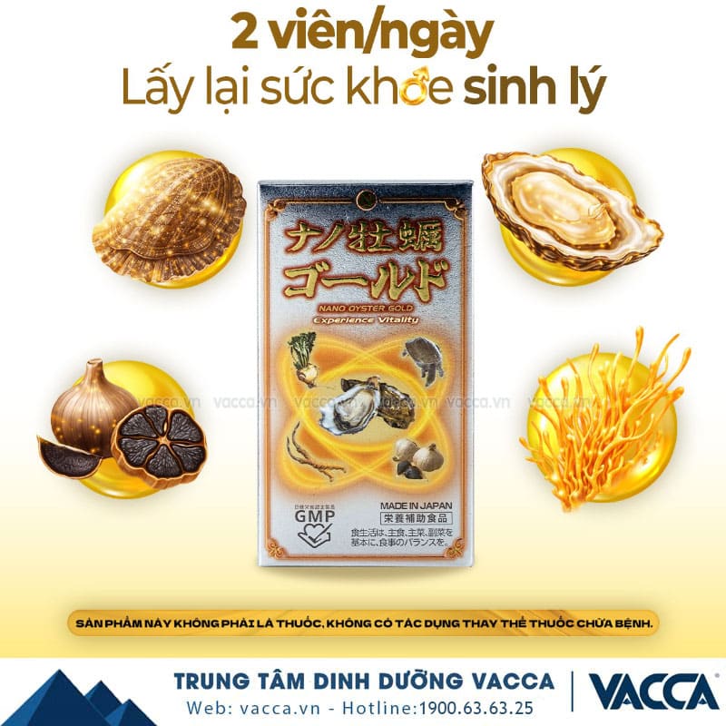 Nano Oyster Gold - Viên Tinh Chất Hàu Hỗ Trợ Sức Khỏe Nam Giới