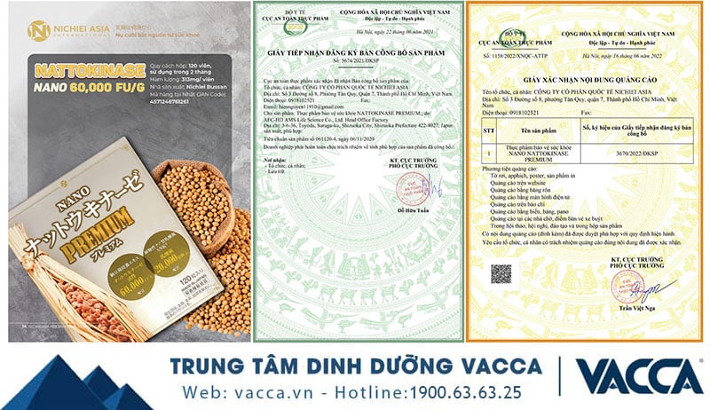 Giấy công bố Sản phẩm Nano Premium 60000FU/G Nichiei Bussan